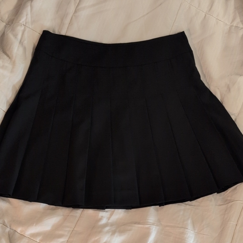 J. Crew Black Mini Pleated Skirt